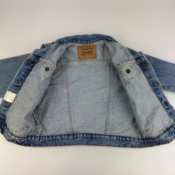 Vintage Little Levi's Orange Tab Kids Size 5 Denim Trucker Jacket Made in USA - Picture 8 of 11